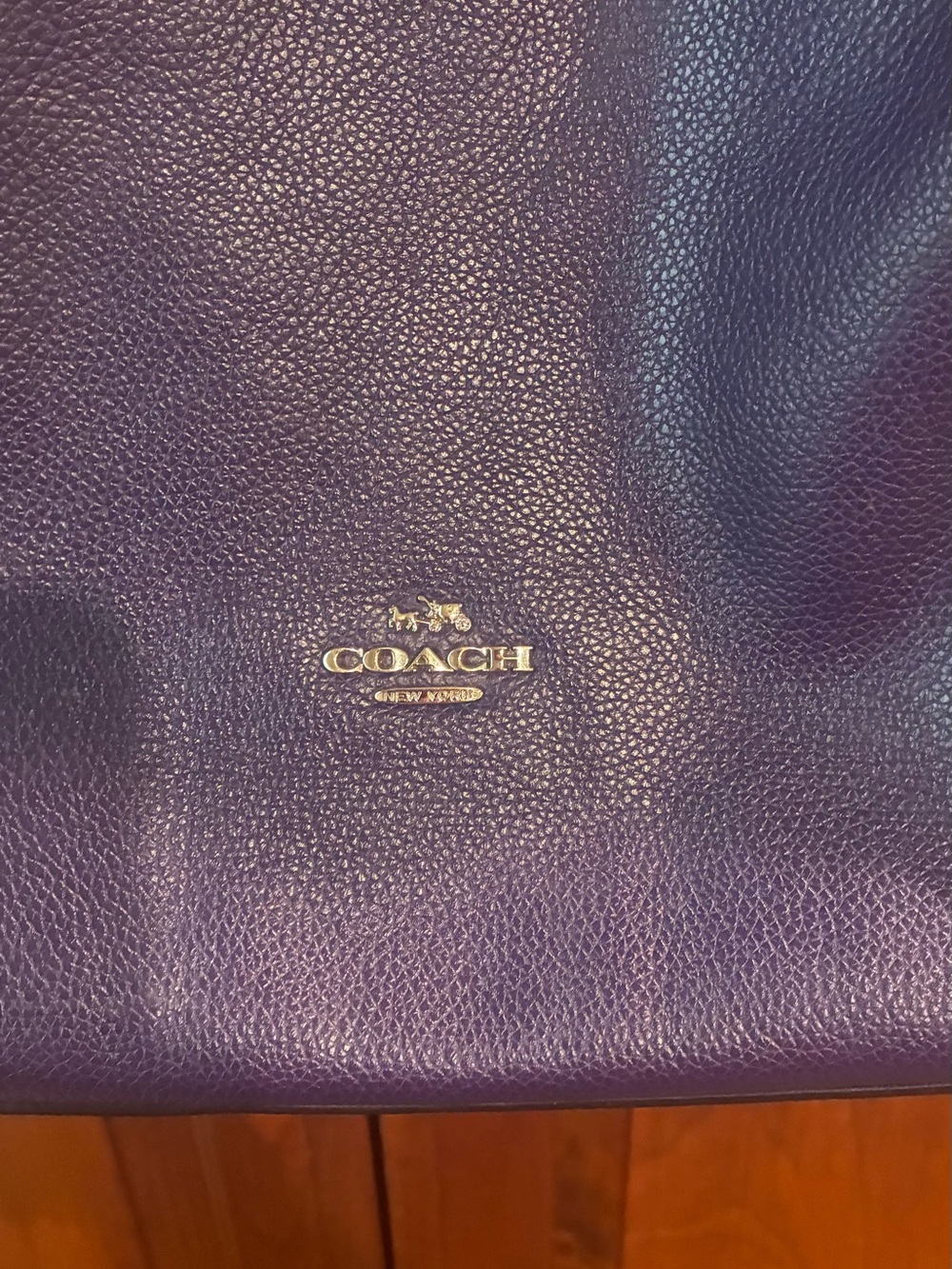 Purple Coach Edie pebbled leather shoulder handbag - Picture 2 of 14